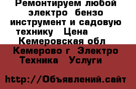 Ремонтируем любой электро, бензо инструмент и садовую технику › Цена ­ 100 - Кемеровская обл., Кемерово г. Электро-Техника » Услуги   